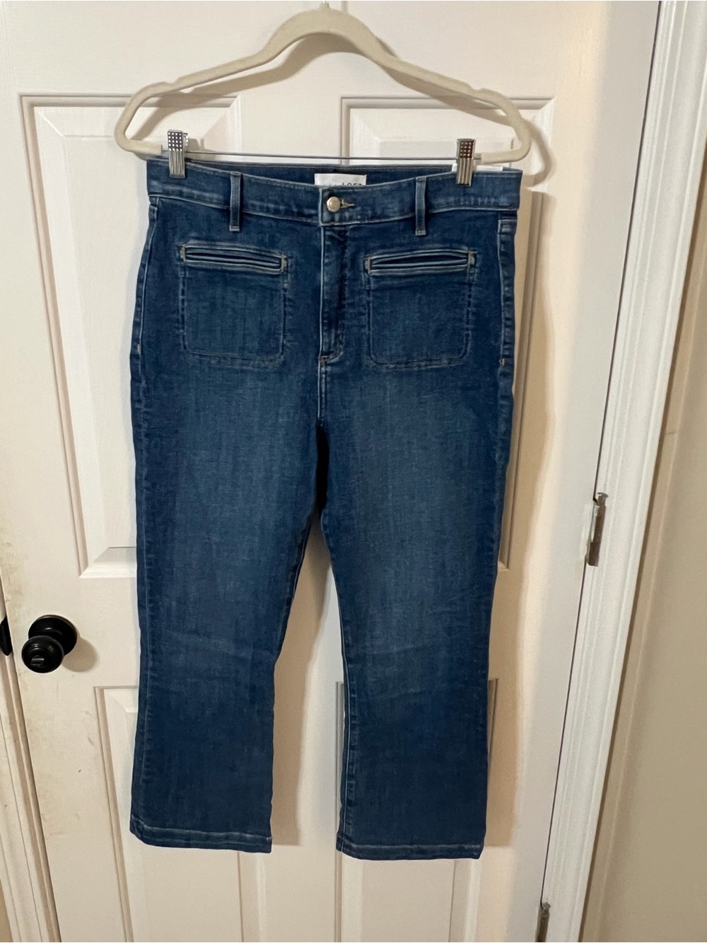 NWT Women’s LOFT The Kick Crop High Rise Jeans Size 31/12 Trendy Biz Casual Blue
